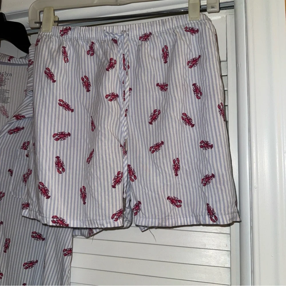 Striped Pajama Set with Red Accents